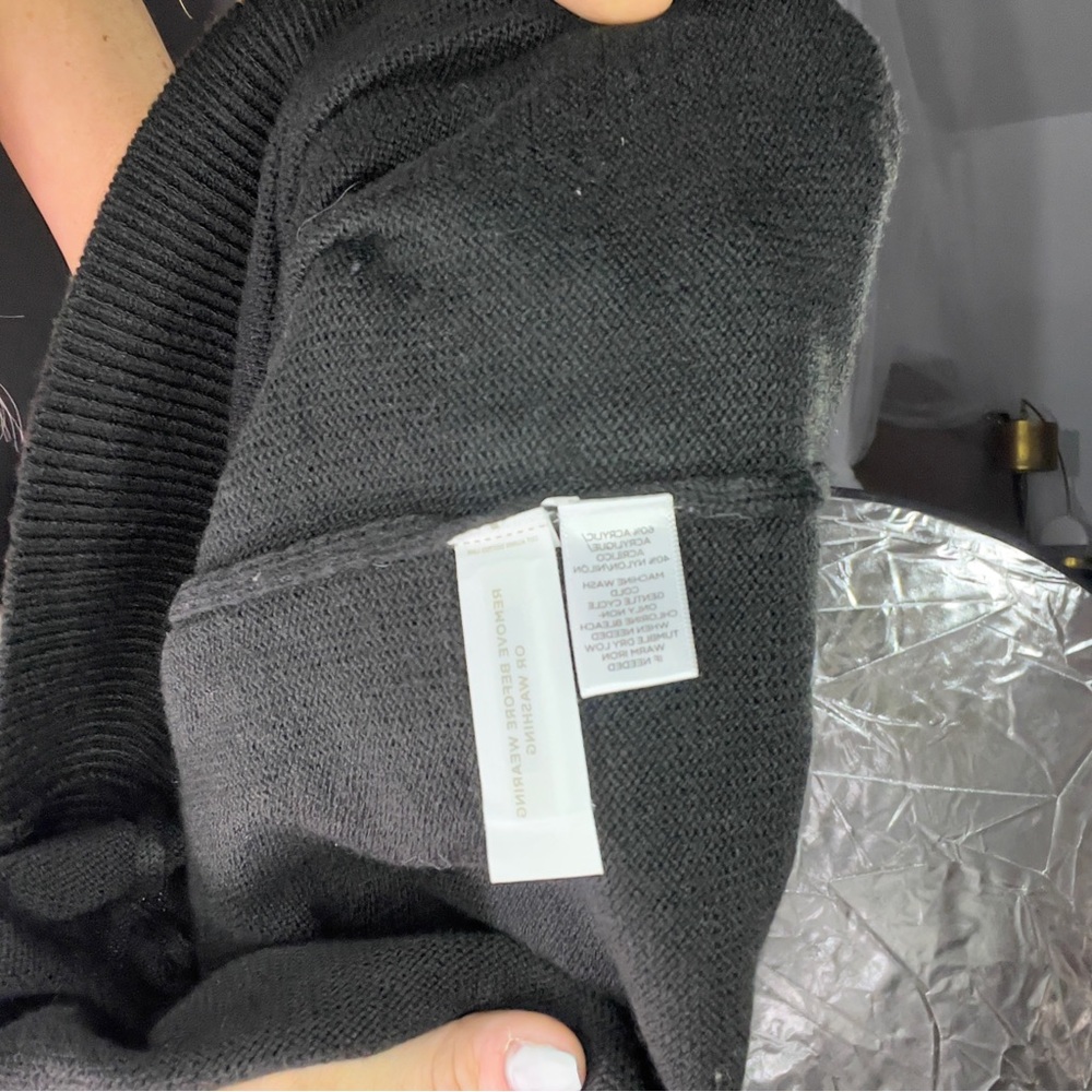 LOFT Off-Shoulder Foldover Black‎ Sweater - Picture 10 of 10